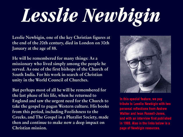 Lesslie Newbigin Page 1