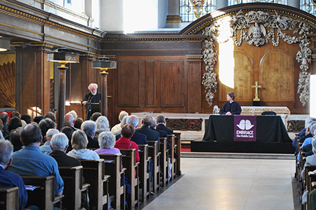 Photo of Rowan Williams giving his Warrior Archaeology lecture