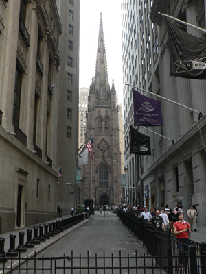 new york city street. Trinity Wall Street, New York