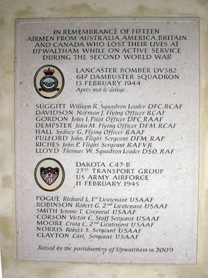 St Mary the Virgin, Upwaltham (Plaque)